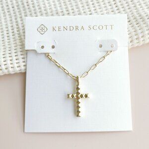 NEW Kendra Scott Jada Cross Gold Short Pendant Necklace